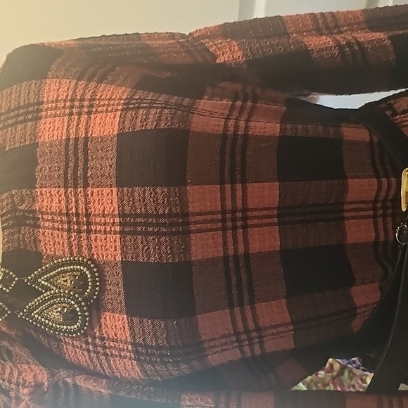 Anthropology (Cloth and Stone) Black and Pink Plaid, Long Sleeve Dress, Size XS - Picture 3 of 11